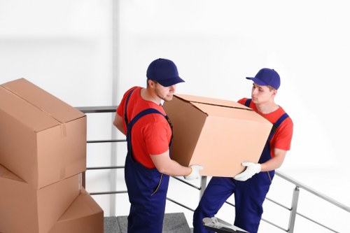 Organized moving boxes and labeled cartons from packing services in Penge